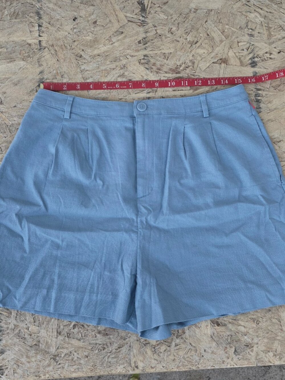 Open Edit Women's Blue Linen Blend Size 12 Shorts